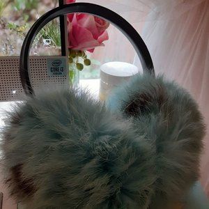 Fox Fur Blue-Green Ear Muffs